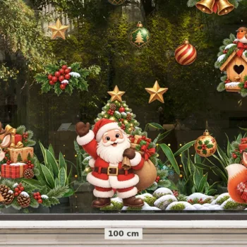 Herbruikbare raamstickers kerst - close-up van de details