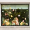 Herbruikbare raamstickers Pasen - 1 vel van 60 x 60 cm op een raam van 100 cm breed, op ware grootte