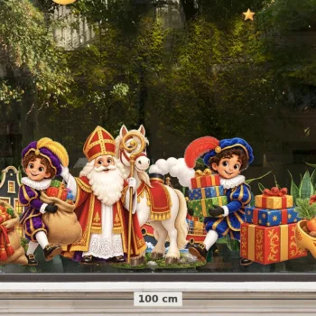Herbruikbare raamstickers Sinterklaas - close-up van de details