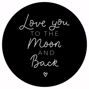 Muurcirkel To the moon and back zwart