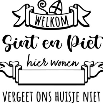Raamsticker sint en piet welkom meer - raamsticker welkom Sint en Piet met uitgebreide aankleding