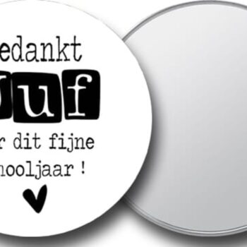 Zakspiegeltje bedankt juf - stormIT-Design Spiegeltje Bedankt Juf