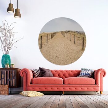 Muurcirkel duinpad als rond schilderij voor aan de wand