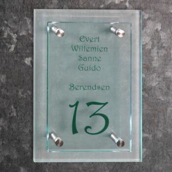 Glazen naambord E3 PlakHet