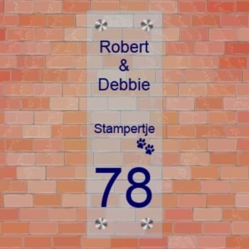 Glazen naambord H37 helder glas