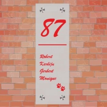 Matglas naambord M87 PlakHet