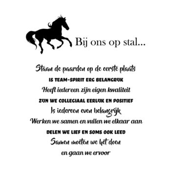 Muursticker bij ons op stal - Bij ons op stal...