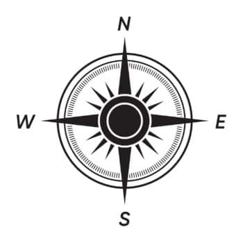 windroos sticker zon: Kompas sticker windroos met zon in gesneden vinyl van Plakhet.nl