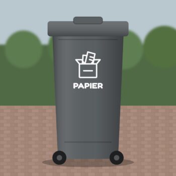 Container sticker papier op een donkere kliko