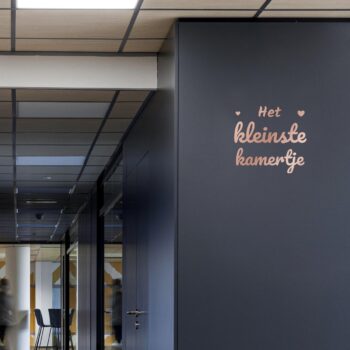 deursticker kleinste kamertje rosegoud
