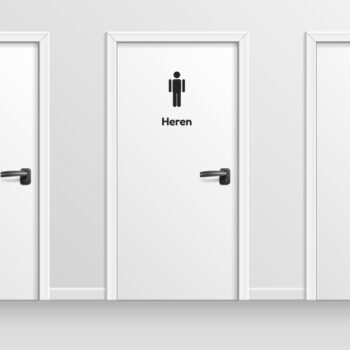 Deursticker toegankelijk toilet zwart