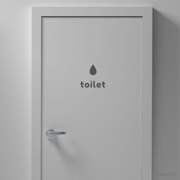 deursticker toilet donkergrijs