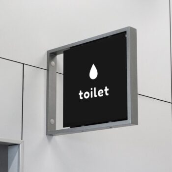 deursticker toilet wit bord