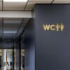 deursticker wc modern goud