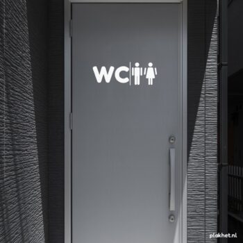 deursticker wc modern wit