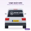 Logo op auto als autosticker op de achterruit