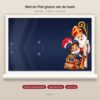 Raamsticker Sint en Piet gluren om de hoek op raam