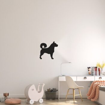 Muursticker Akita boven het bureau in de kinderkamer