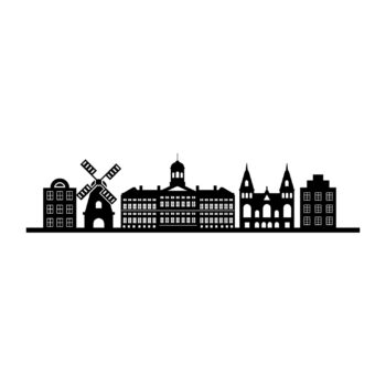 Muursticker Amsterdam skyline ontwerp