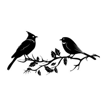 Muursticker kuifvogel en vogeltje ontwerp