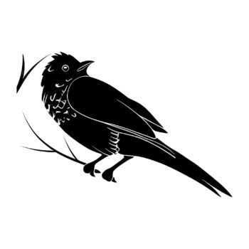 Muursticker lijster ontwerp