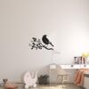 Muursticker merel boven het bureau in de kinderkamer