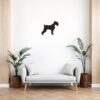Muursticker schnauzer boven de bank in de woonkamer