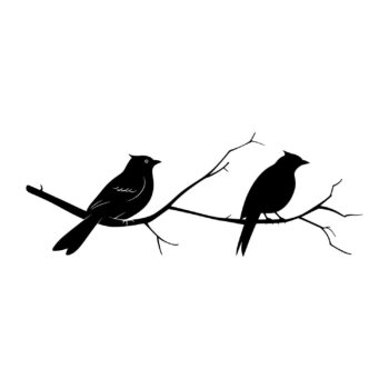 Muursticker vogels op kale tak ontwerp