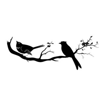 Muursticker twee vogels op een tak ontwerp