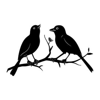Muursticker zingende vogels ontwerp