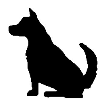 Muursticker zittende hond ontwerp