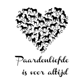 Muursticker paardenliefde - Paardenliefde is voor altijd