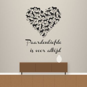 Muursticker paardenliefde - Paardenliefde is voor altijd