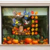 Raamstickers vogels herfst op een etalageraam