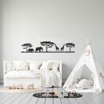 Safari muursticker giraffen in de kinderkamer