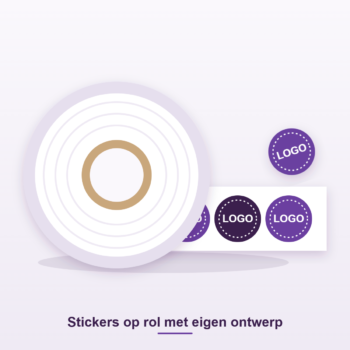 Rol etiketten met eigen logo, stickers op rol