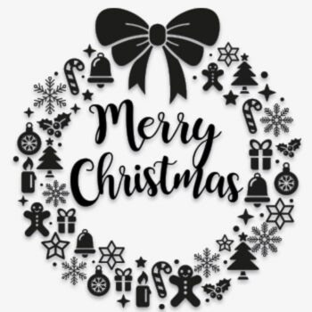 Raamsticker Kerst Rond Merry Christmas Strik PlakHet