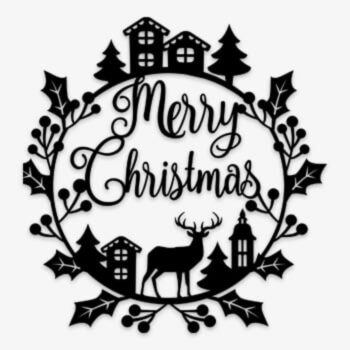 raamsticker kerst rond Merry Christmas