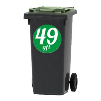 Gft sticker rond - ronde sticker met GFT en huisnummer op een kliko