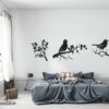 Bloesem muursticker set boven het bed in de slaapkamer