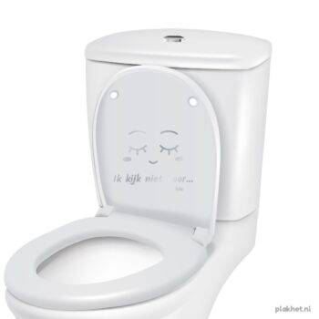 wc sticker ik kijk niet zilver