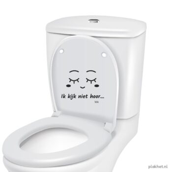 Grappige wc sticker zwart
