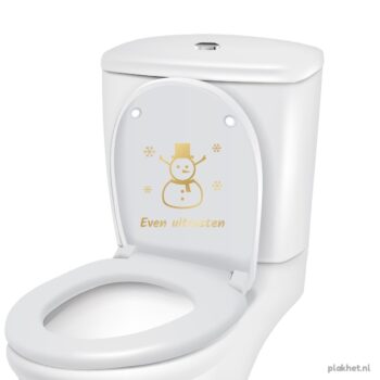 wc sticker sneeuwpop goud
