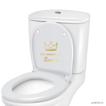 wc sticker troontje goud