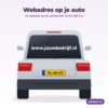 Webadres op auto als sticker op de achterruit